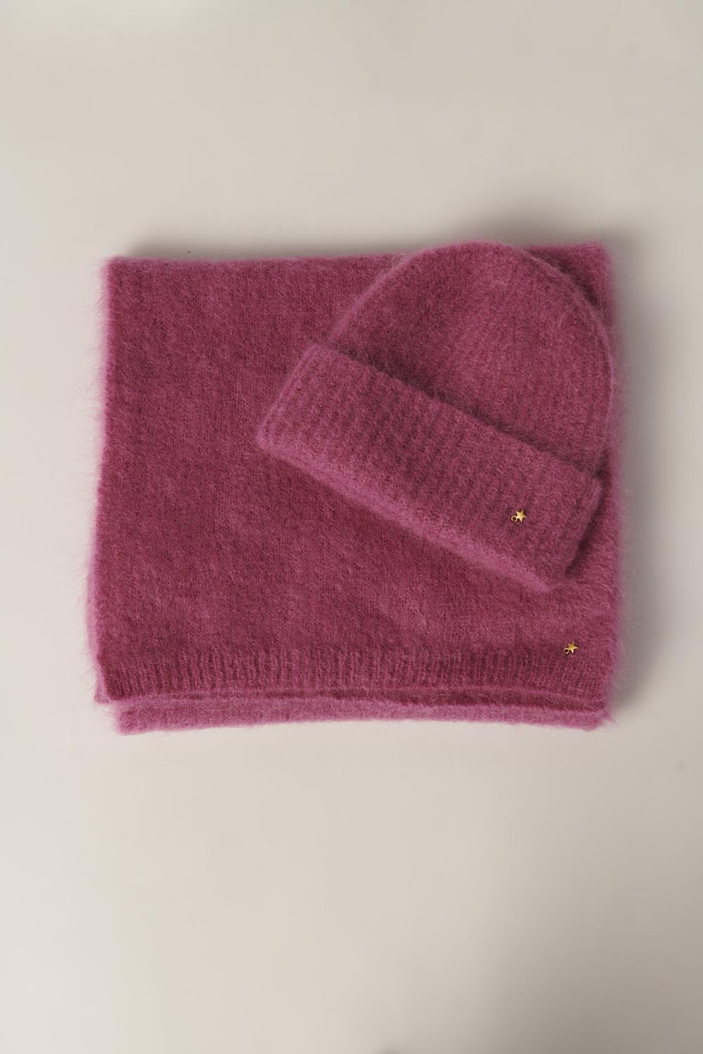 Écharpe Longue Kid Mohair Et Laine Mérinos Rose Alouette