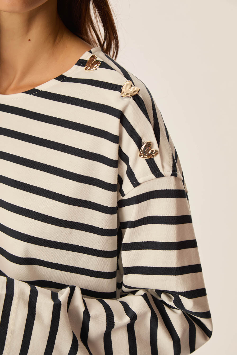 Striped top Filoute Ecru/Marine