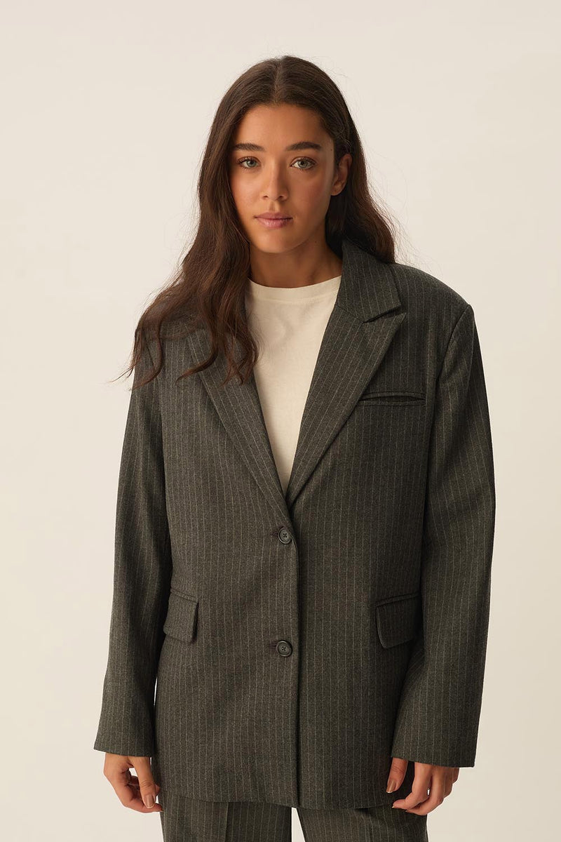Veste Rinascimento En Laine Rayée Beige/noir - Taille 36 - Neuf Sans étiquettes