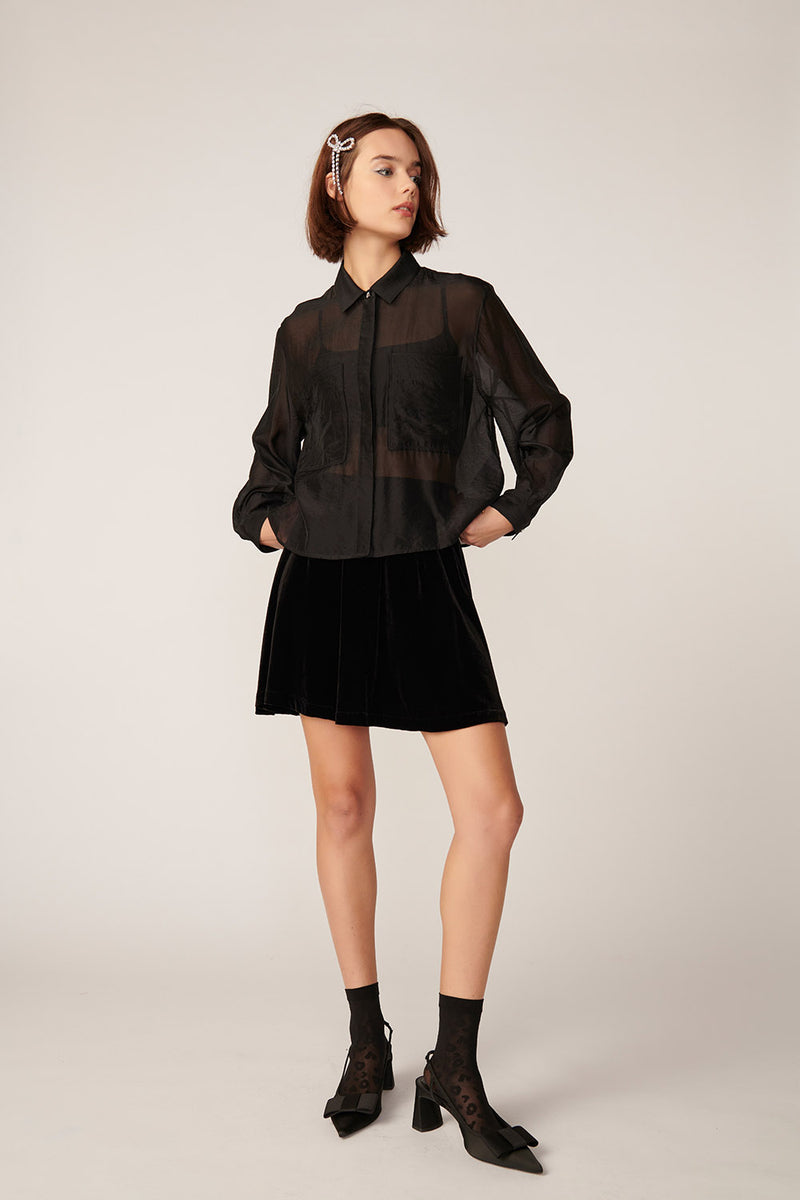 Jupe Noire Erinly En Cuir Véritable Et Polyester - Taille S - Neuve Avec Étiquettes