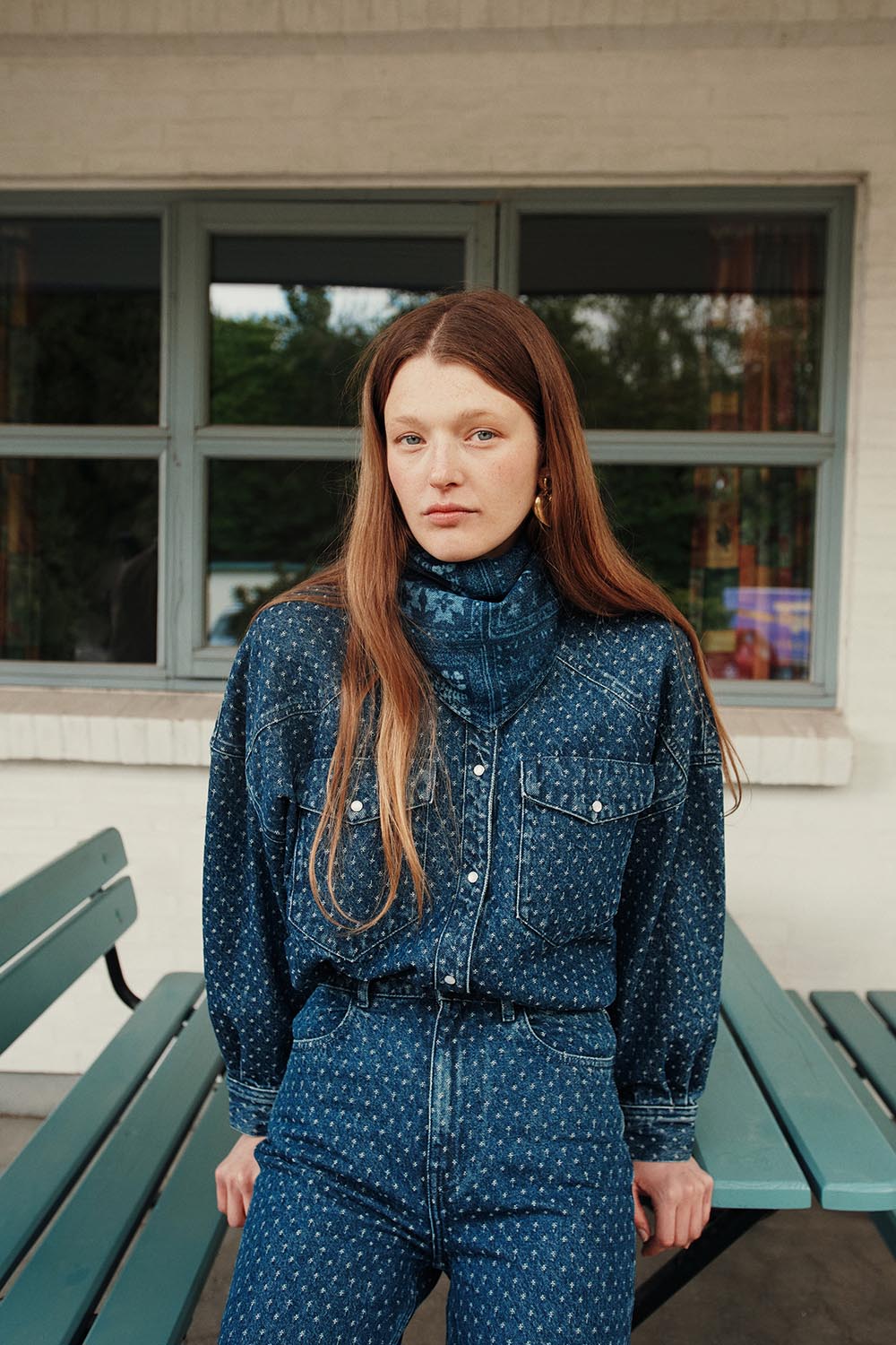 Shirt Lolly Jacquard Middle Blue