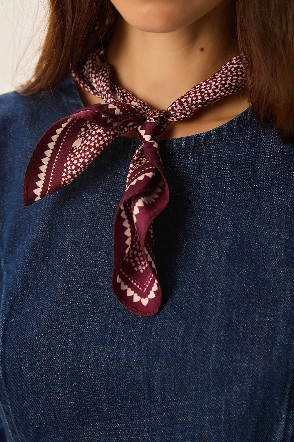 Silk scarf Nybiche Coeur Berry