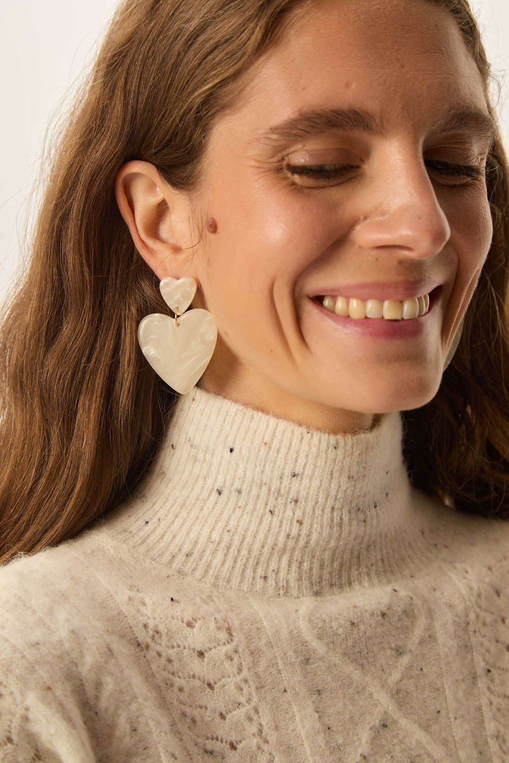 Boucles D'Oreilles Natou Ecru Nacre