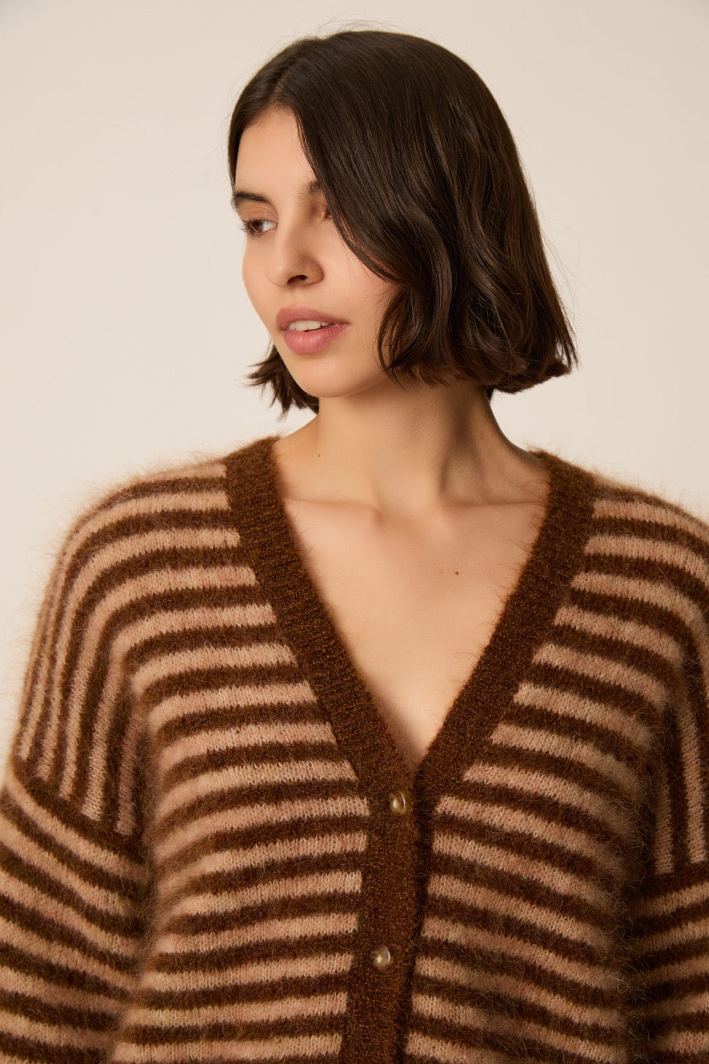 Cardigan Alvaro Cognac Chiné Blush Chiné