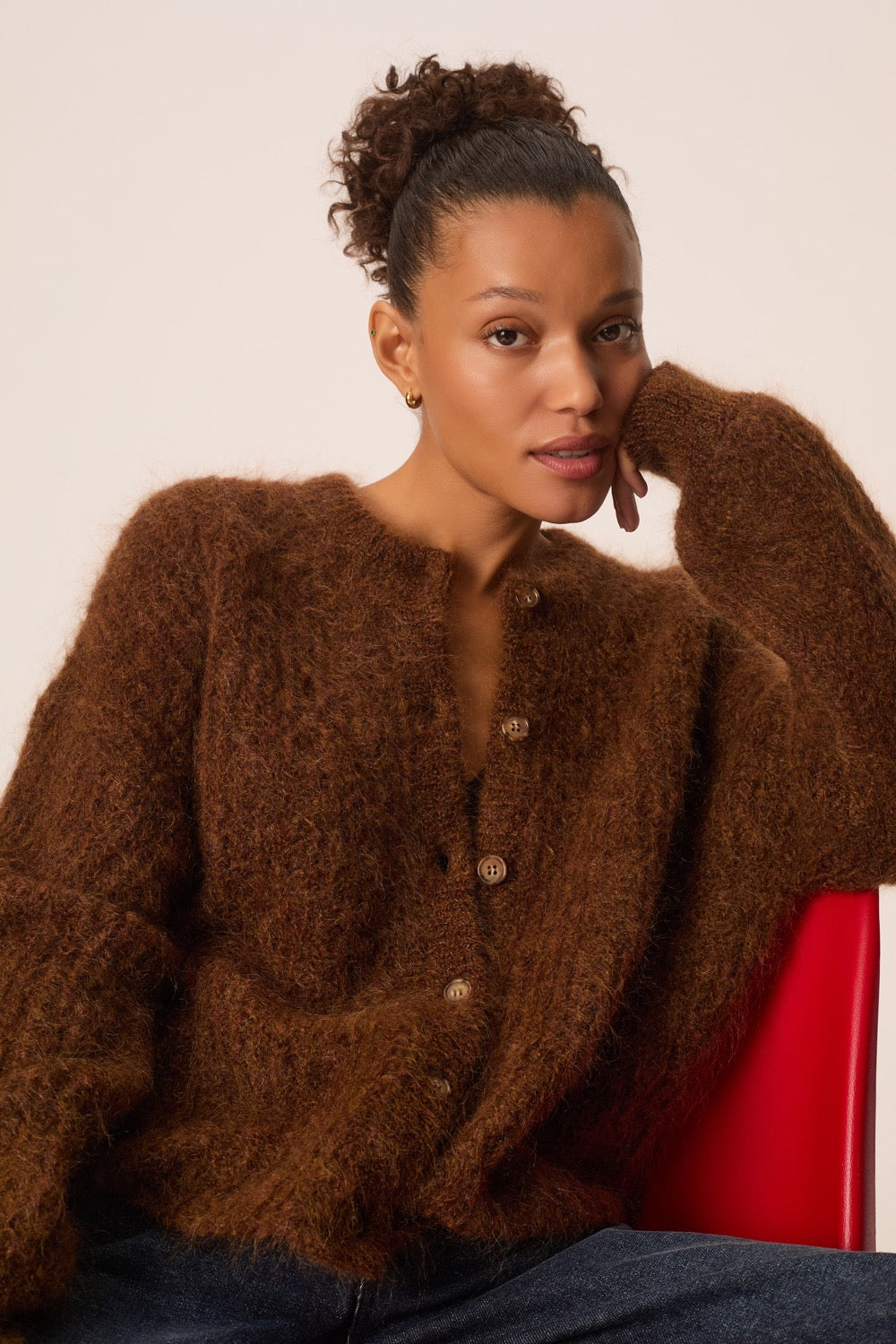Cardigan Alma Cognac Chine