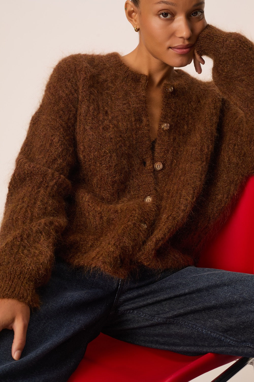 Cardigan Alma Heather Cognac