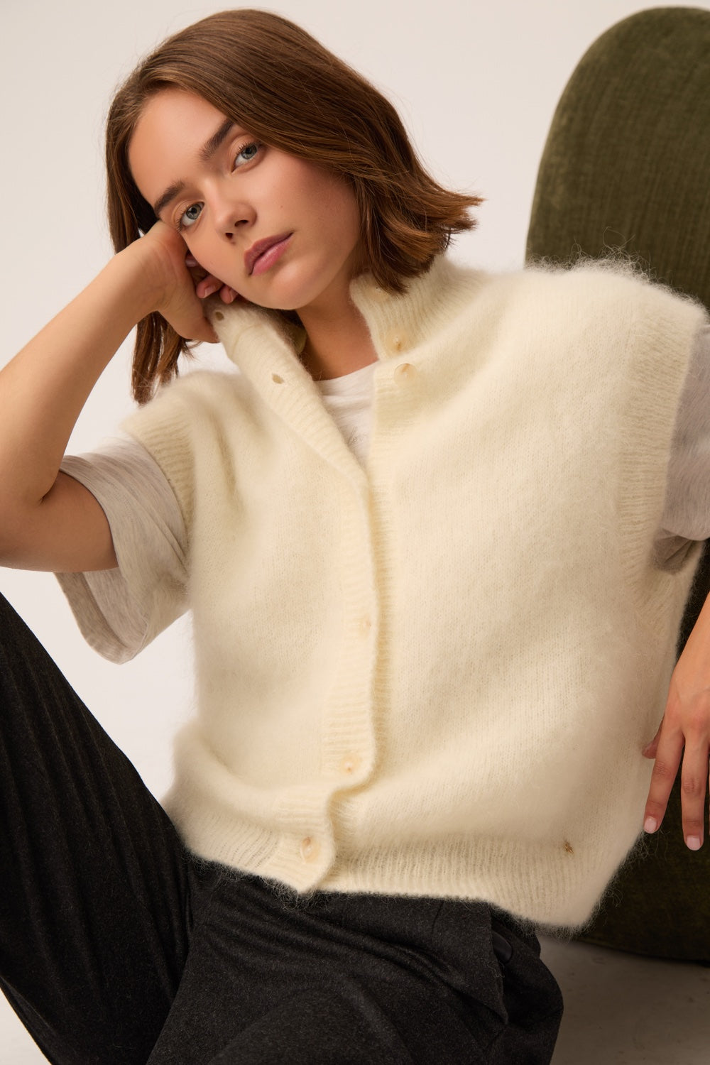 Cardigan Alibou Creme