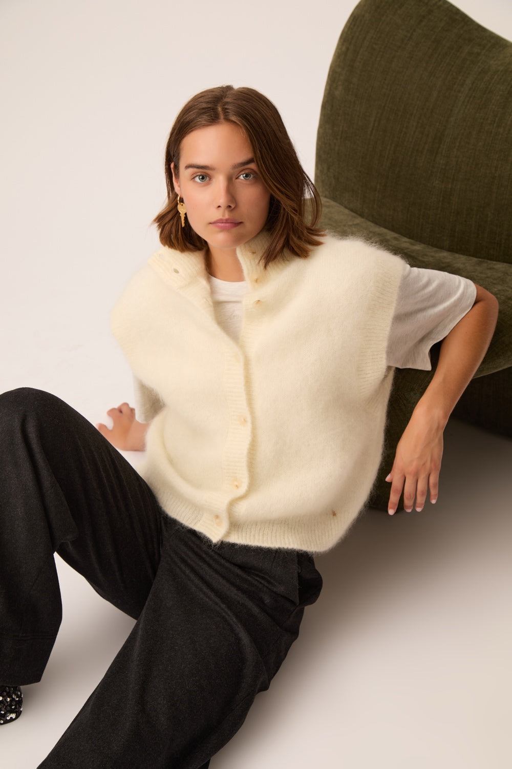 Cardigan Alibou Creme