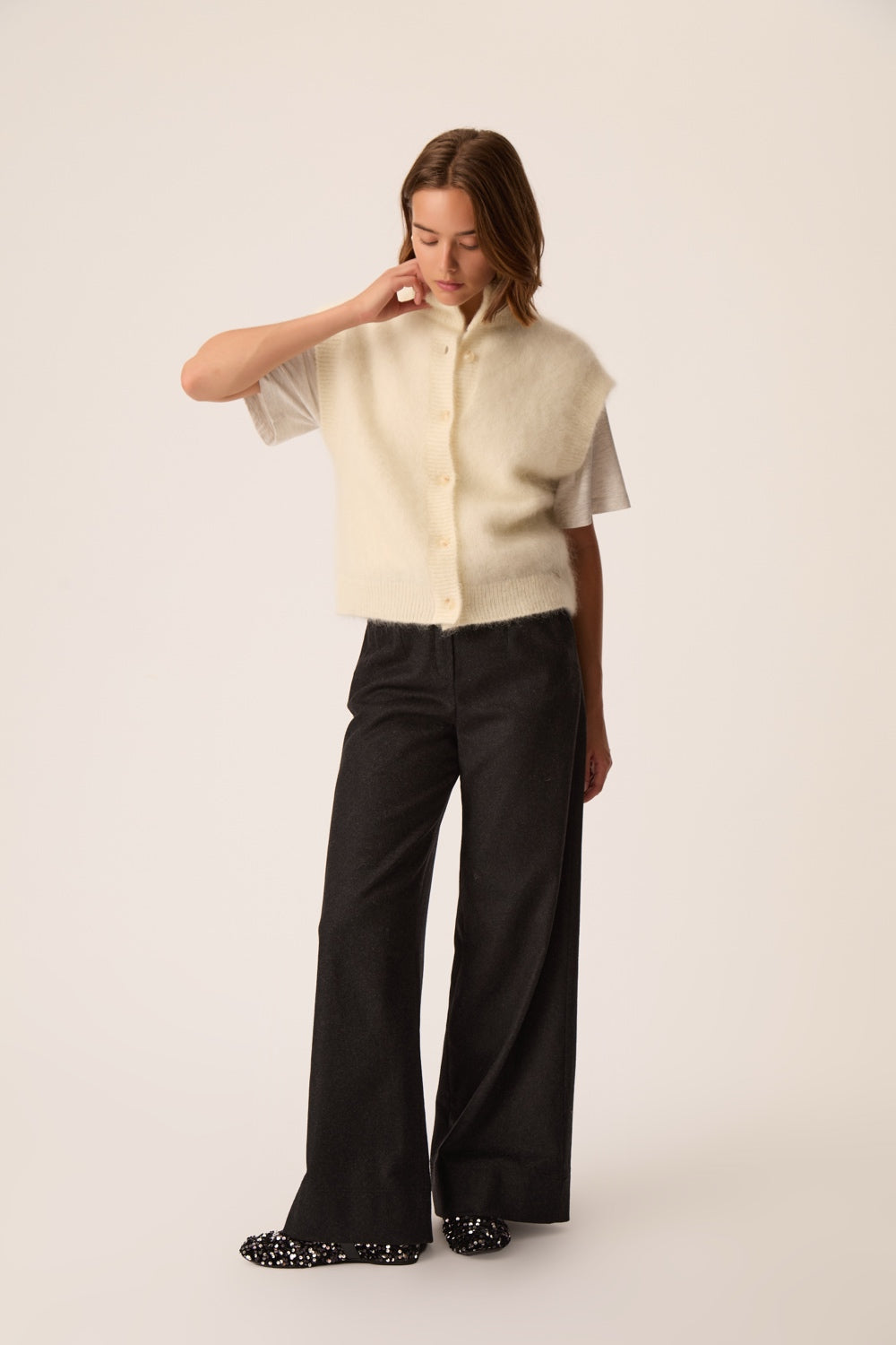 Cardigan Alibou Creme