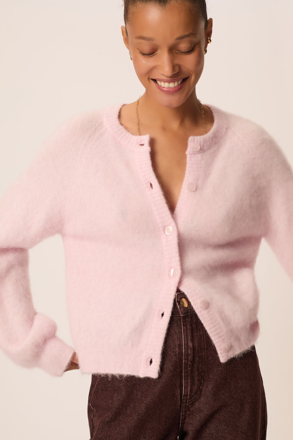 Cardigan Colombine Sugared Almond Pink