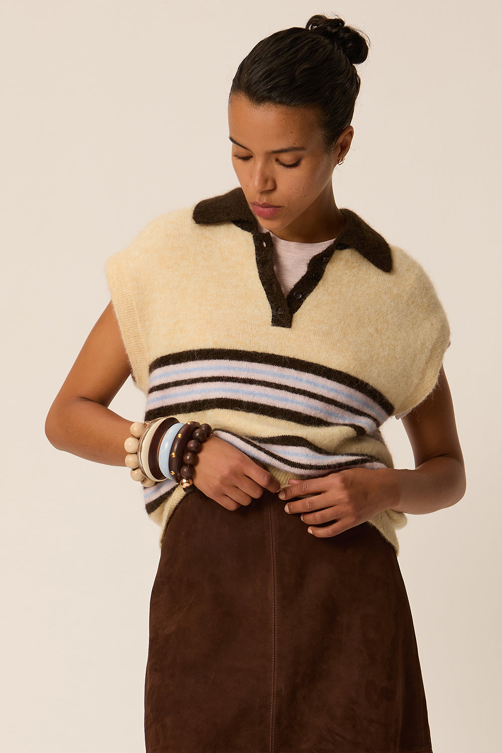 Sweater Berni Vanille Teddy Brown
