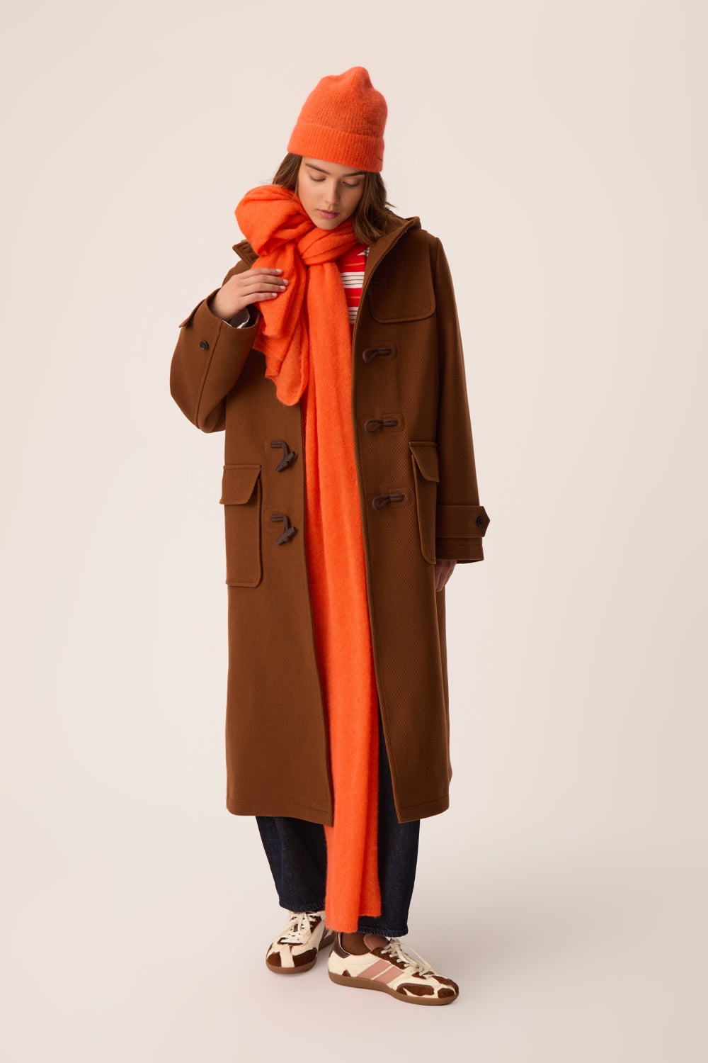 Écharpe longue Super Kid Mohair et Baby Alpaga orange