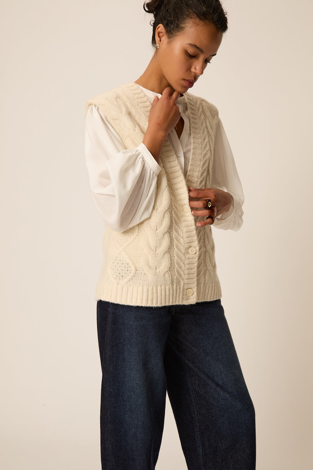 Cardigan Andrew Ecru