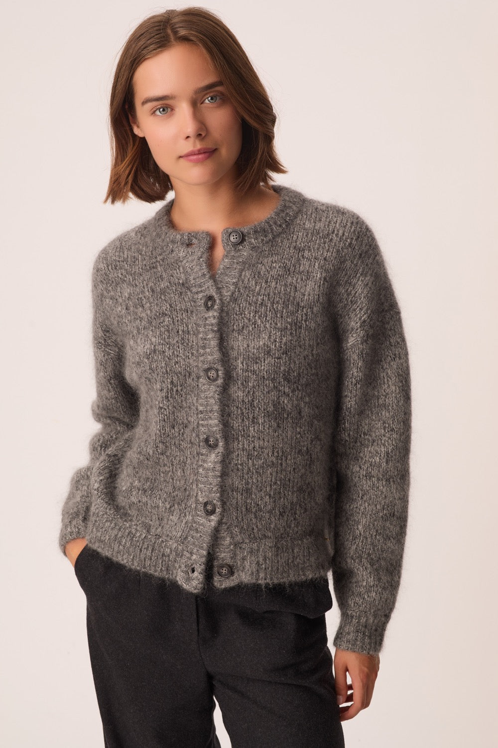 Cardigan Ambre Gris Moyen