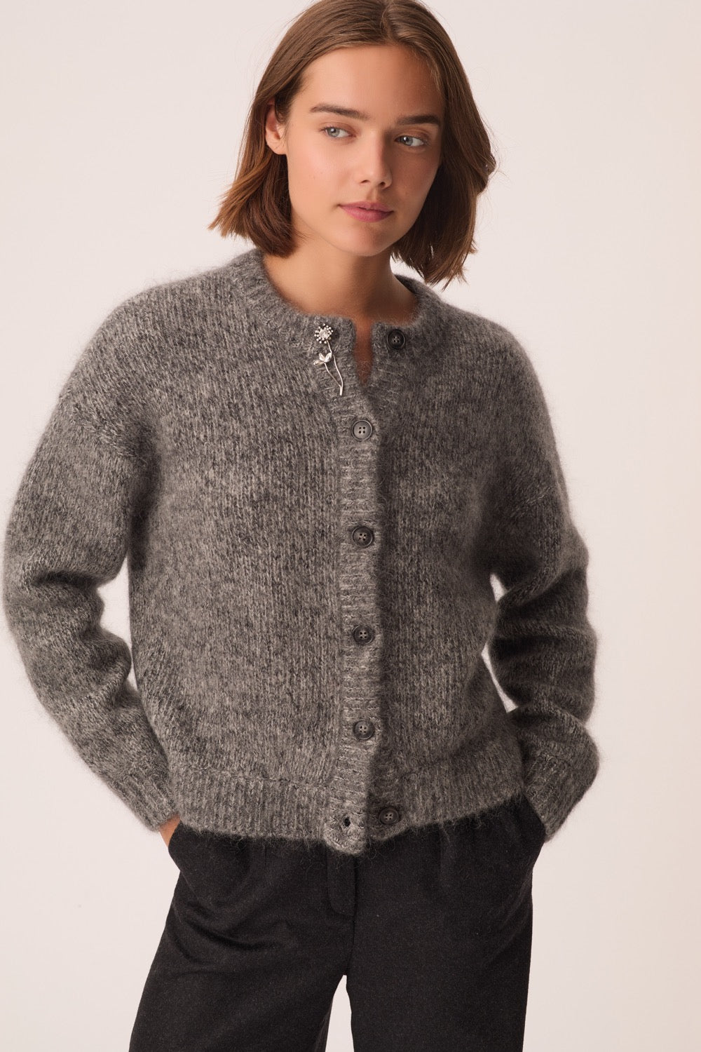 Cardigan Ambre Gris Moyen