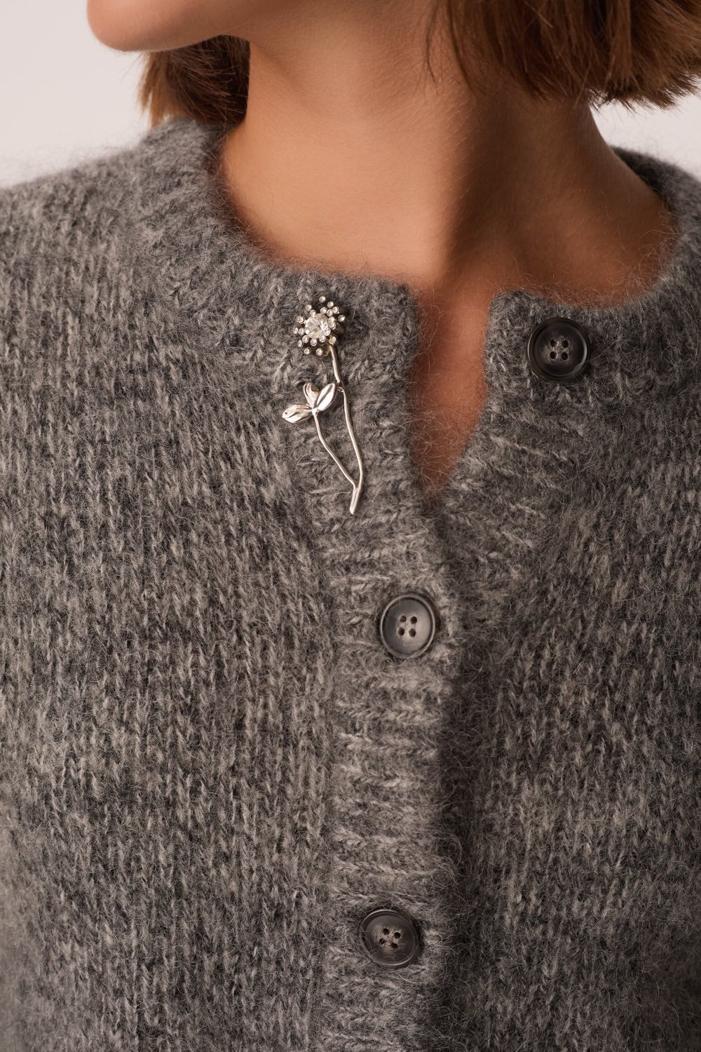 Cardigan Ambre Gris Moyen