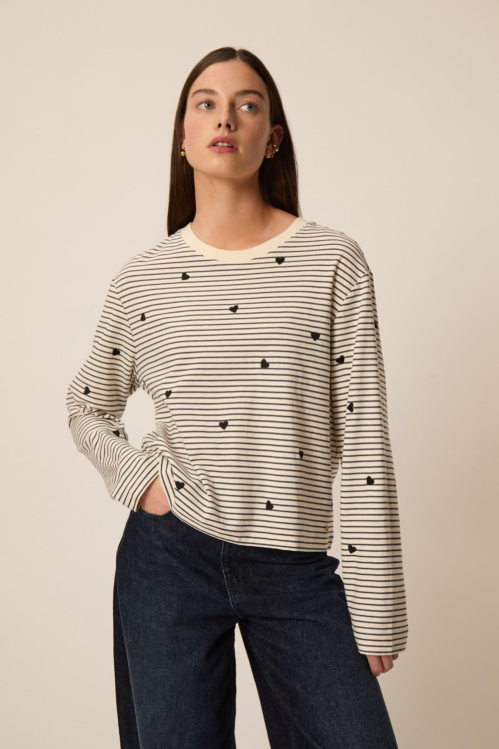 T Shirt Josephine Cœur Noir