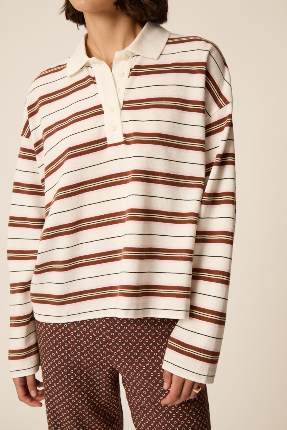 Polo Shirt Irina Creme/Cognac