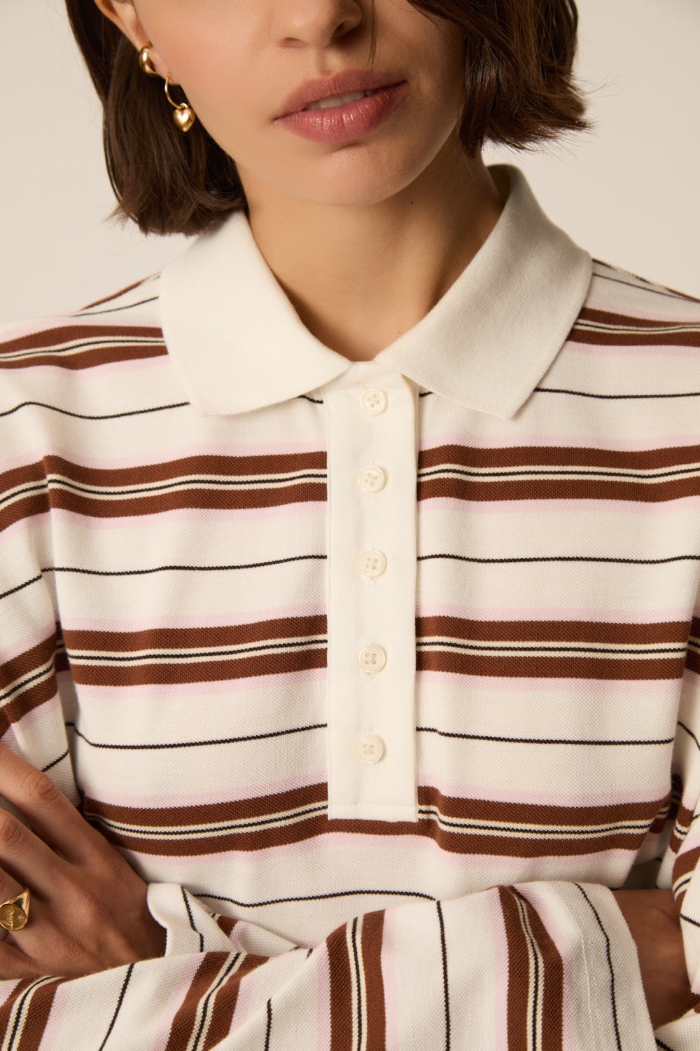 Polo Shirt Irina Creme/Cognac