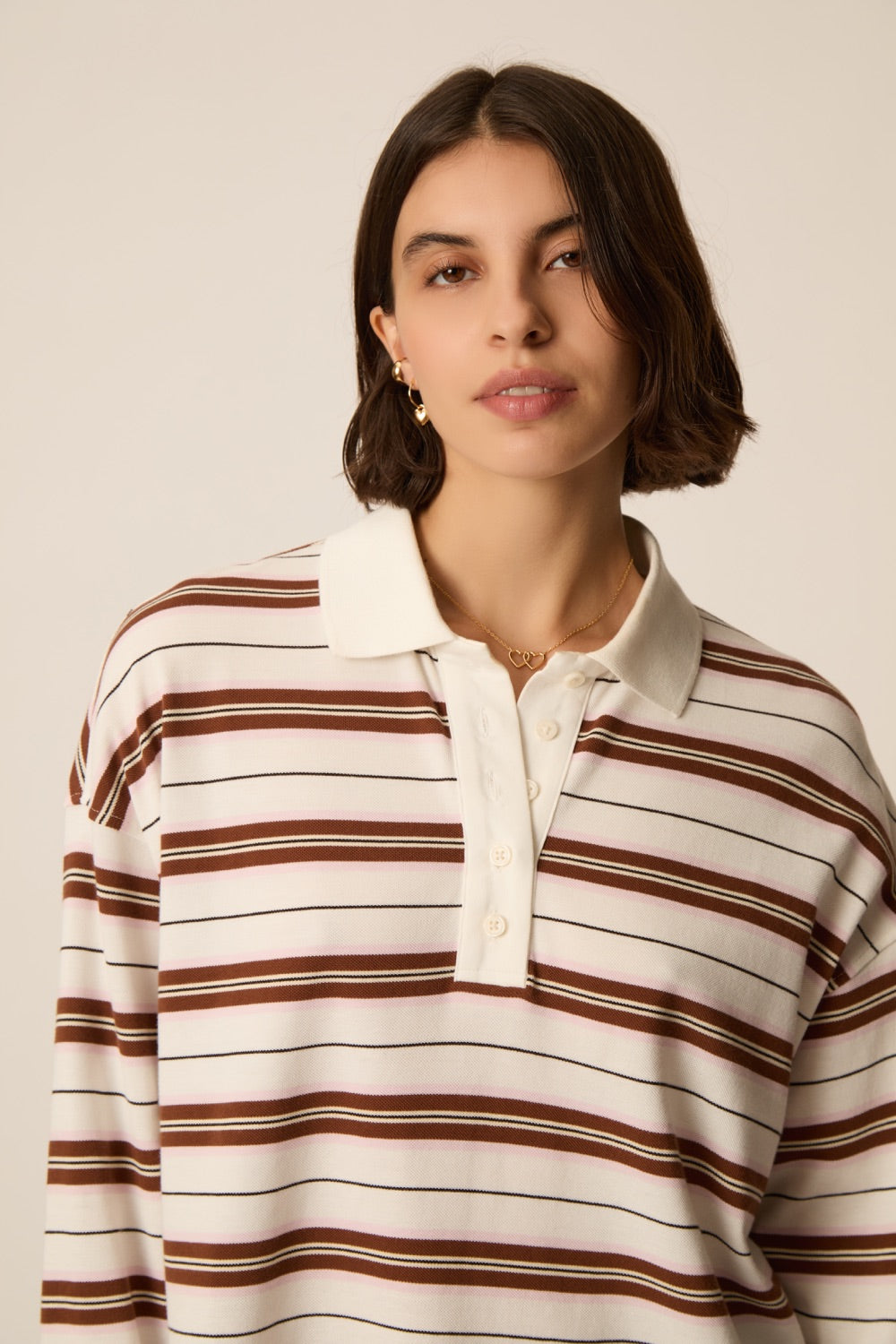 Polo Shirt Irina Creme/Cognac