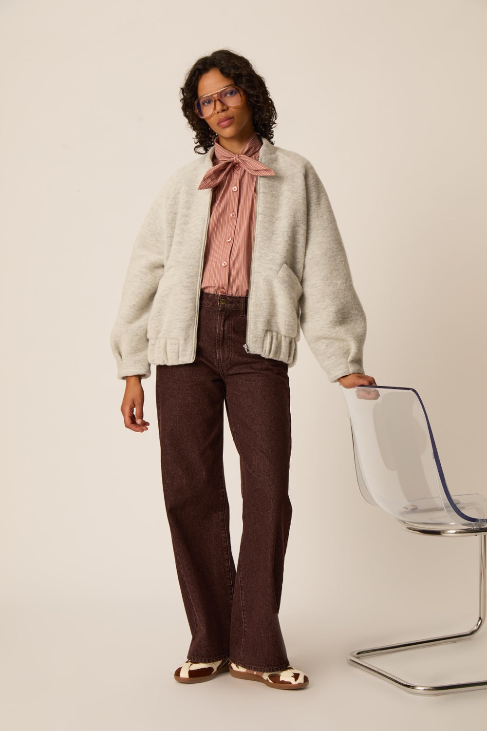 Veste Maille Hildilia Gris Chine