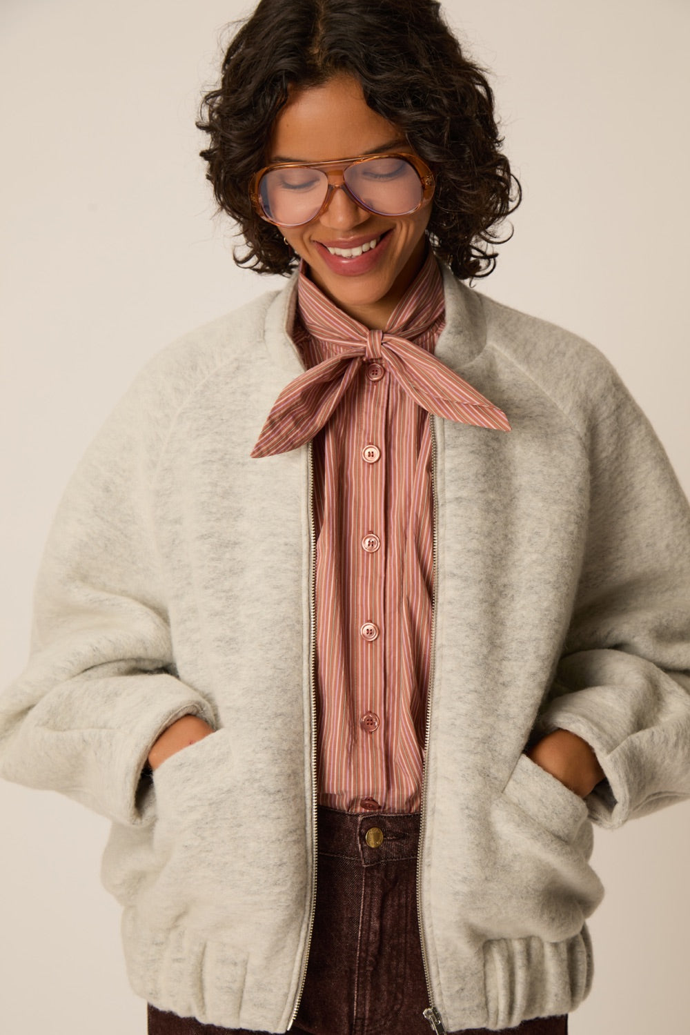 Veste Maille Hildilia Gris Chine