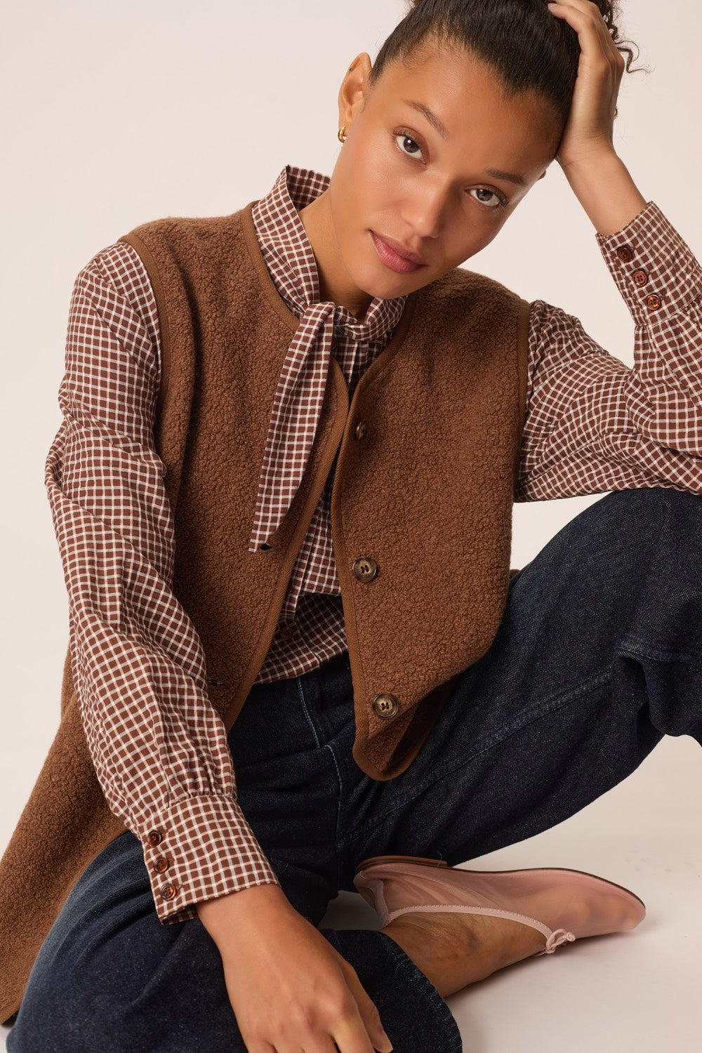 Veste maille Gwendi Bois