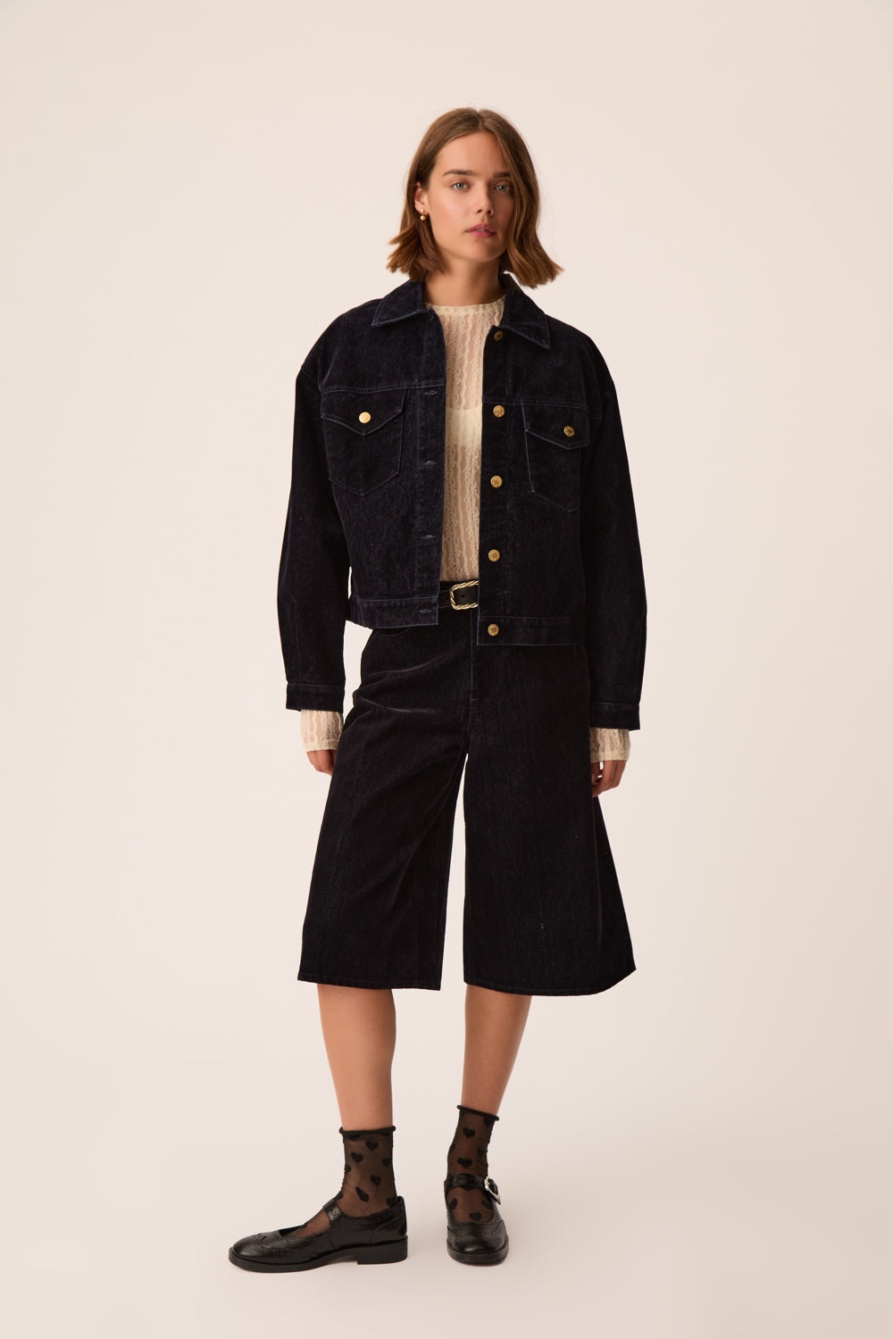 Bermuda Shorts Louis Velours Marine