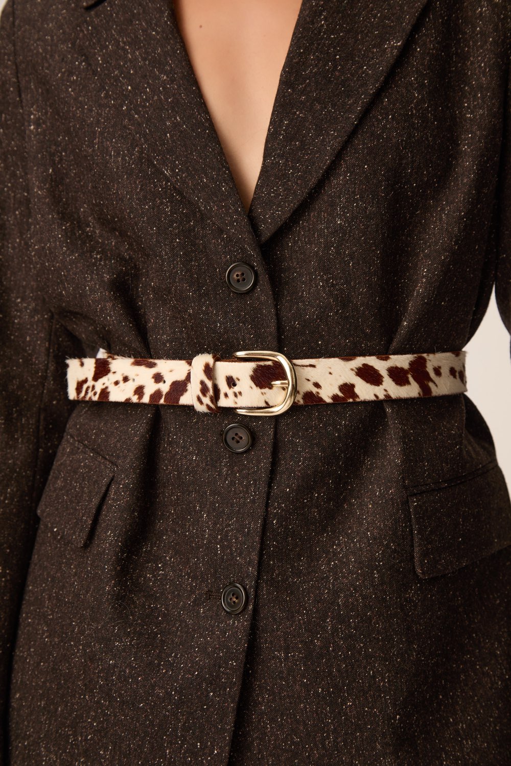 Belt Martino White Cow Print