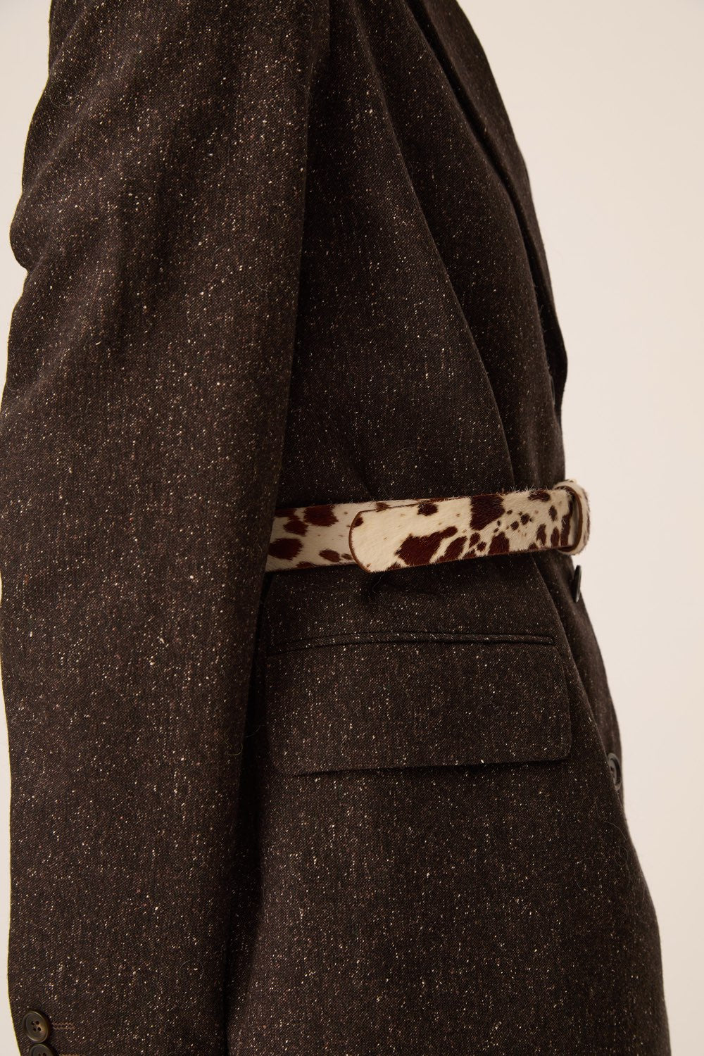 Belt Martino White Cow Print