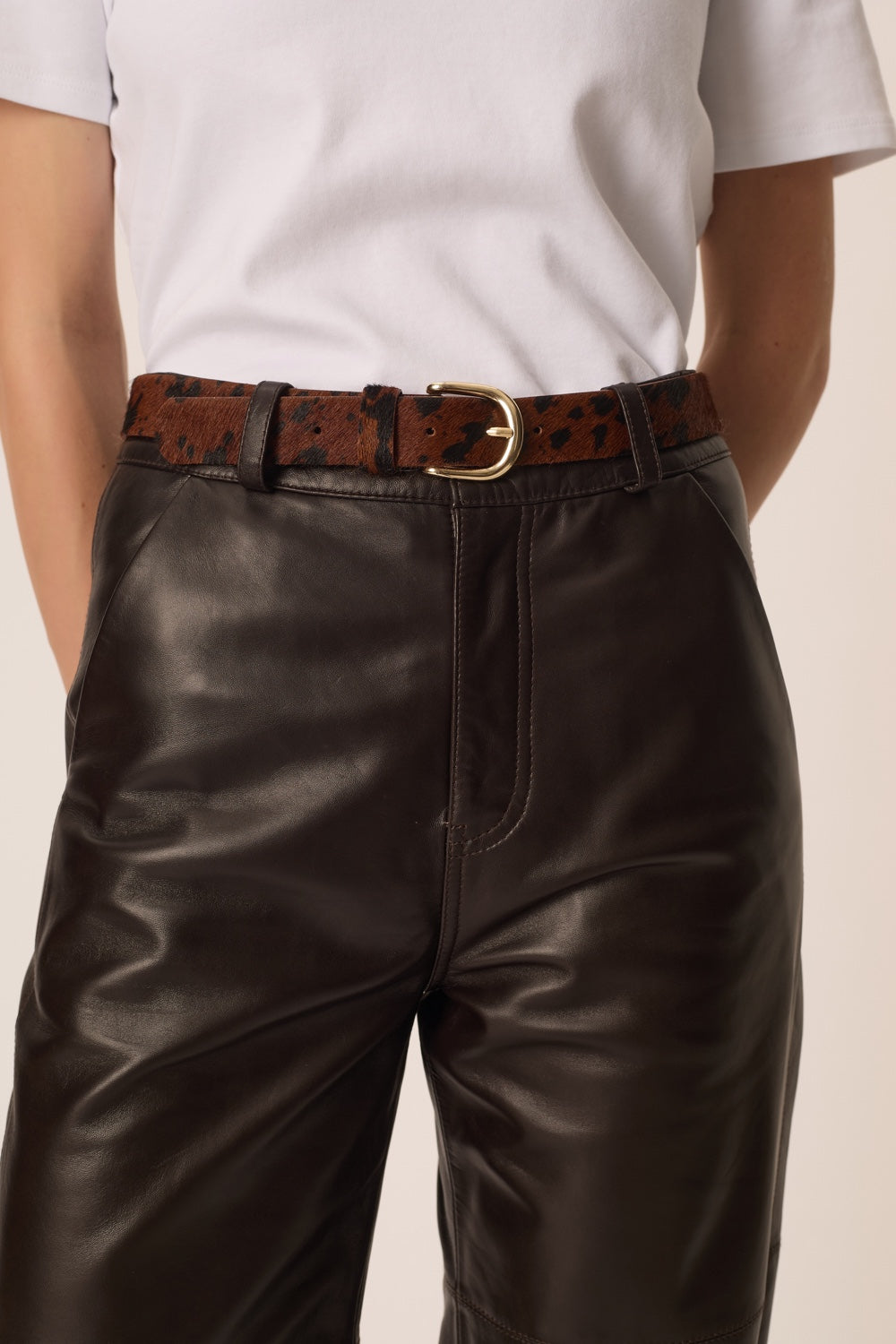 Belt Martino Brown Cow Print