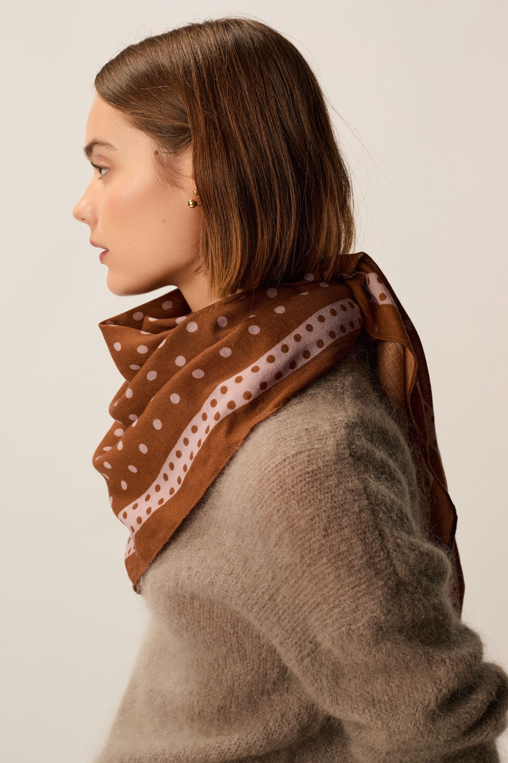 Scarf Noix Thistle Polka Dots