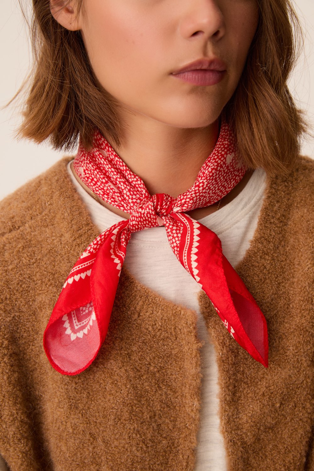 Foulard Nybiche Coeur Rouge