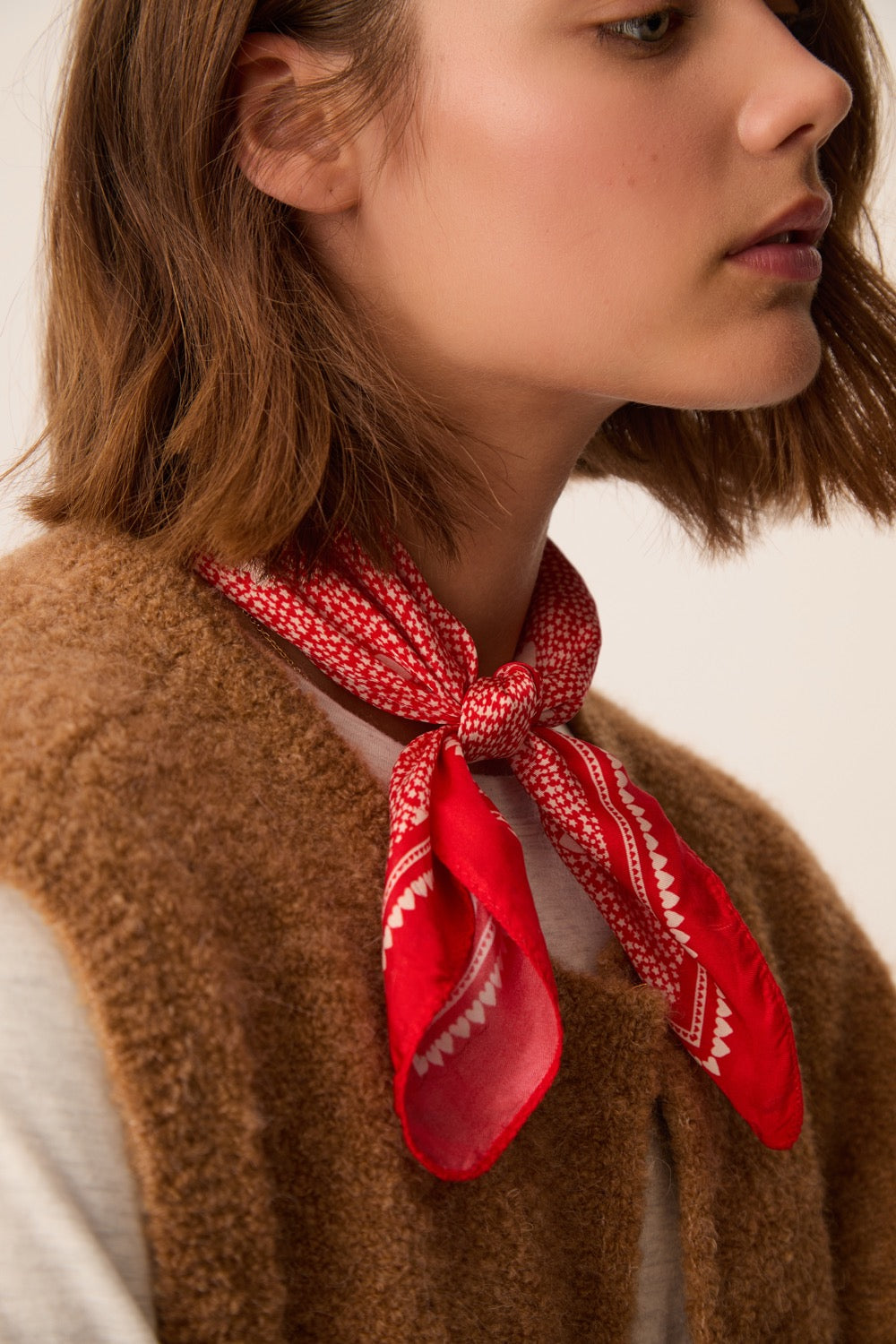 Foulard Nybiche Coeur Rouge