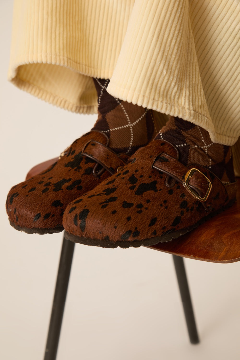 Mules Wambi Brown Cow Print