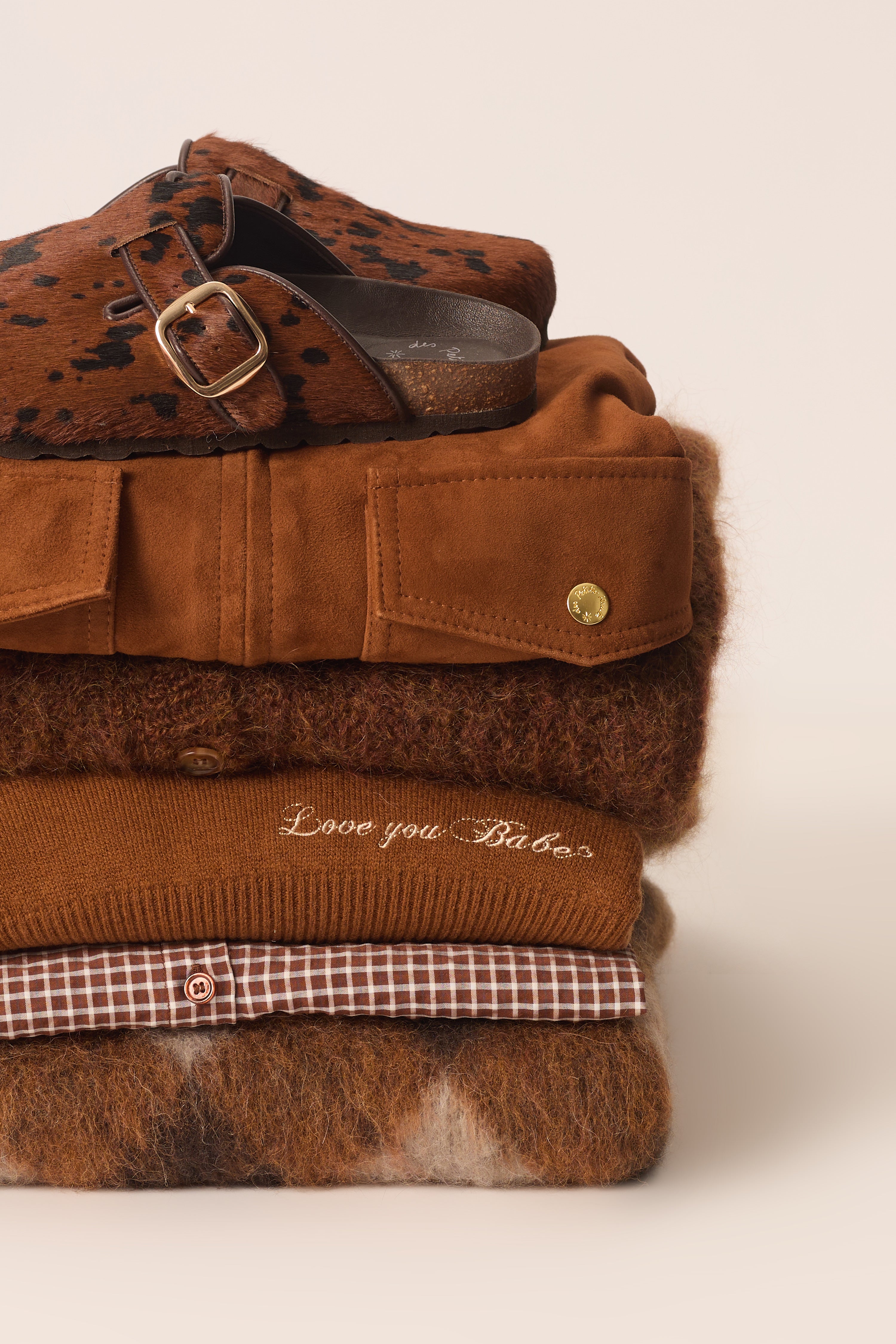 Mules Wambi Brown Cow Print