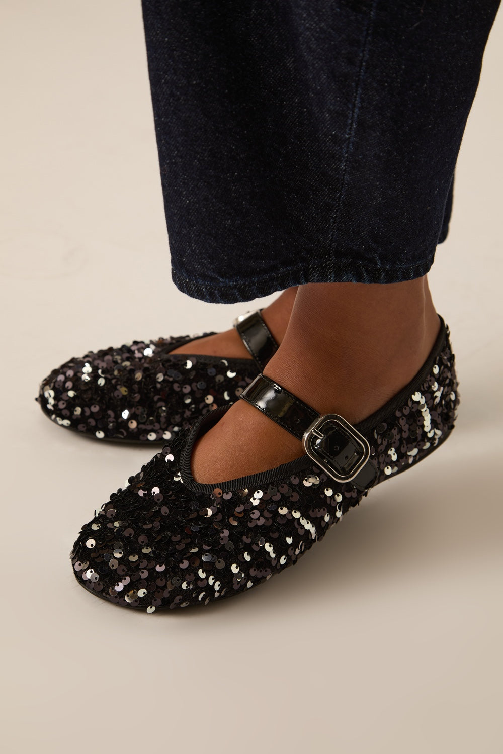 Ballet Flats Wendy Sequins Black