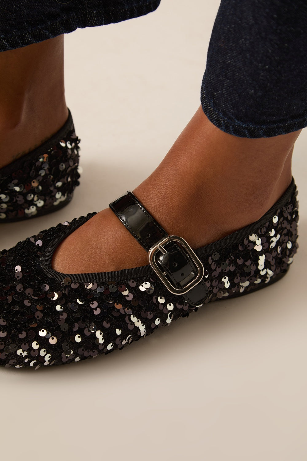 Ballet Flats Wendy Sequins Black