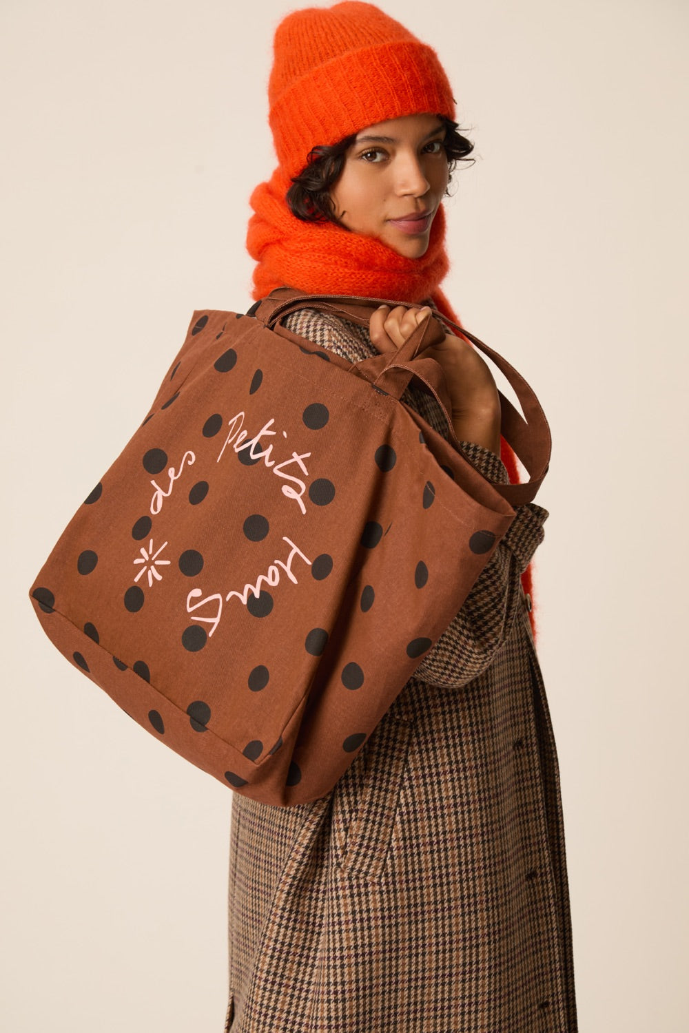 Tote Bag XXL Cognac Dots