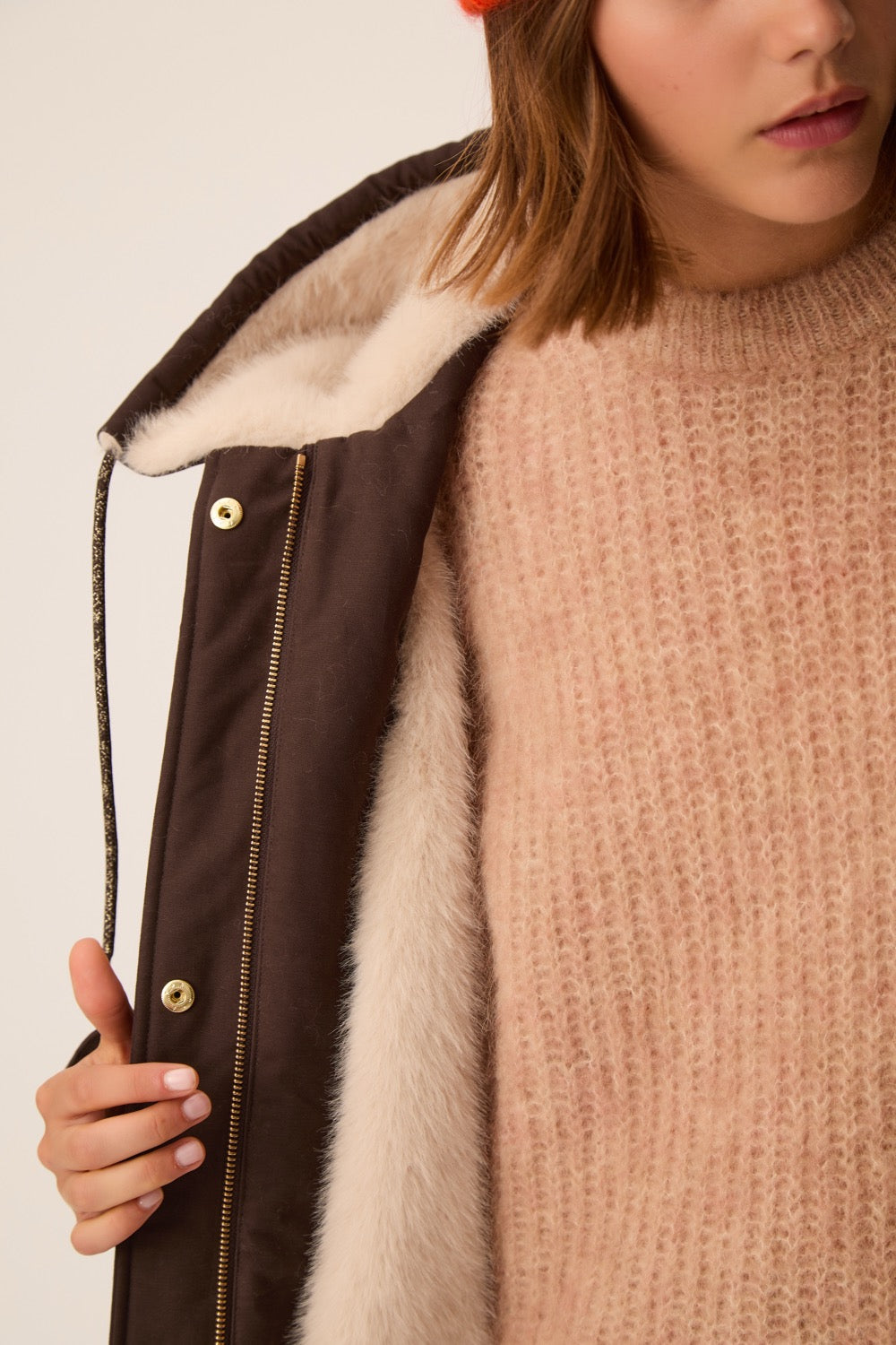Coat Ynes Teddy Brown