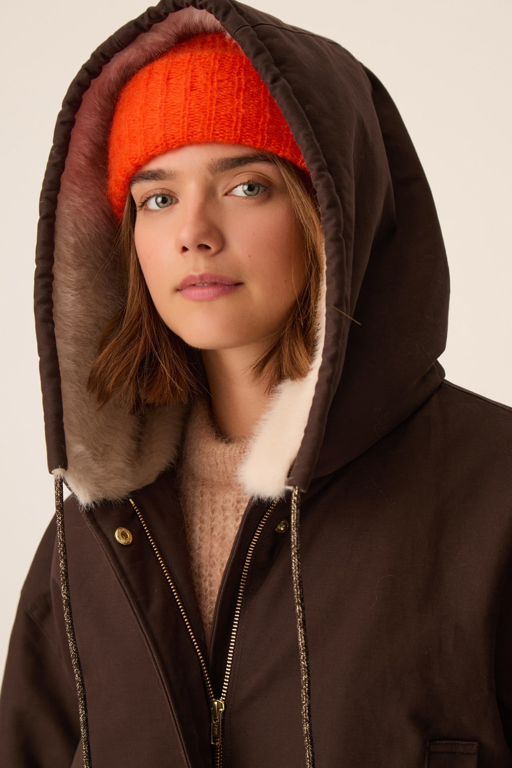 Coat Ynes Teddy Brown