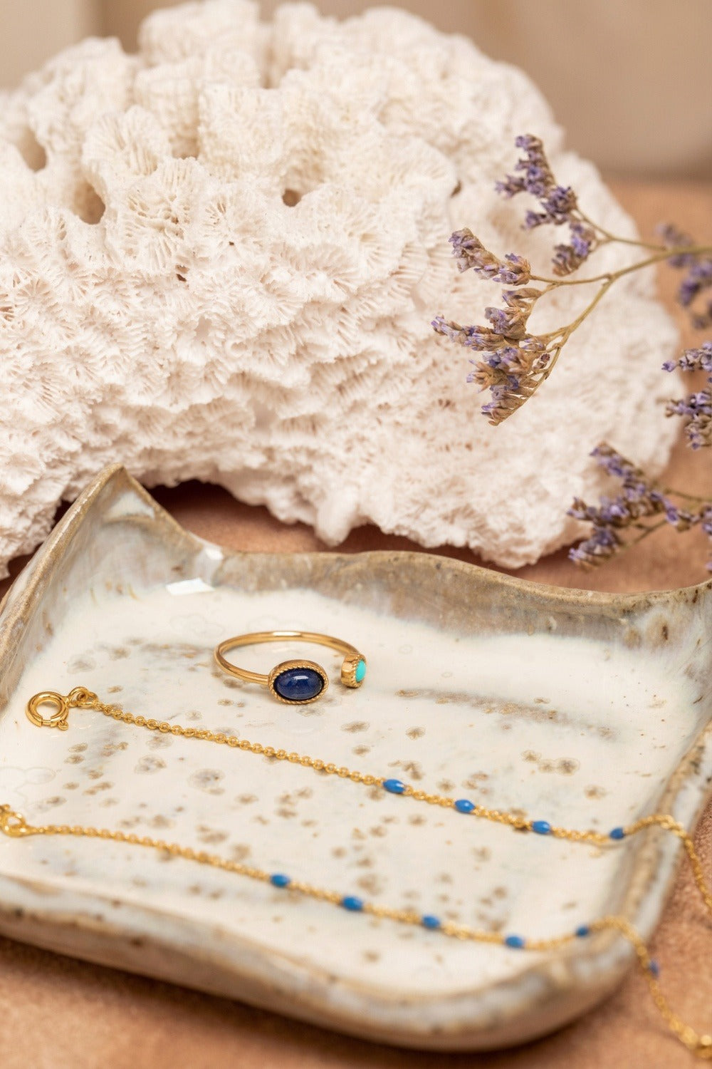 Bague Claire Sodalite/Turquoise Or.