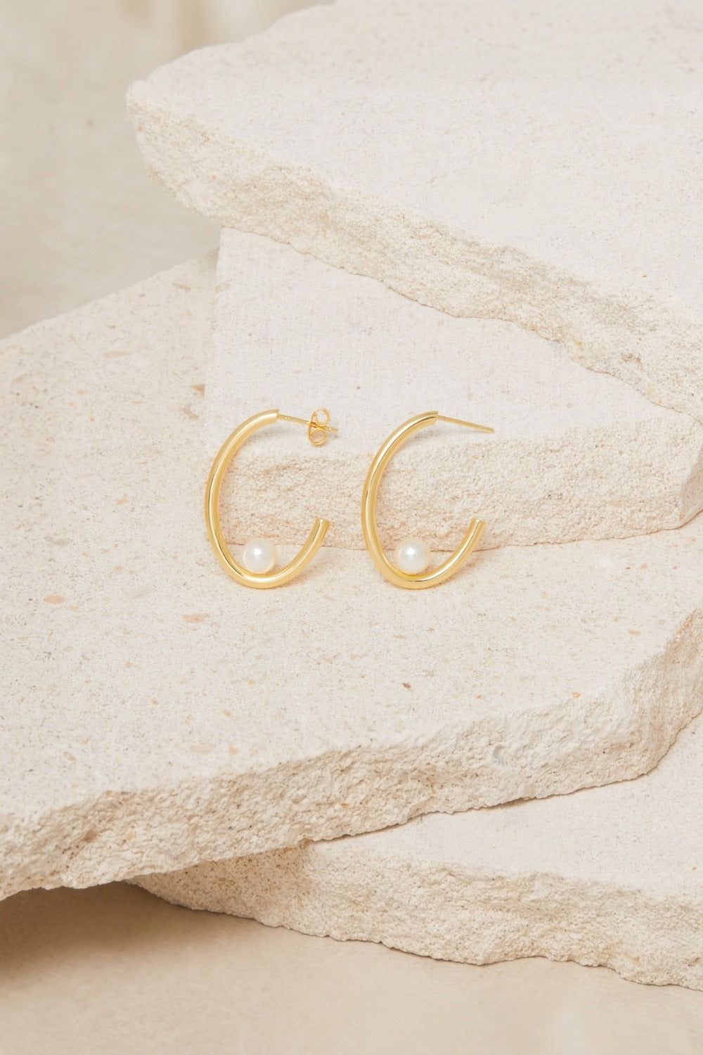 Boucles D'Oreilles Hisae Perle Blanche