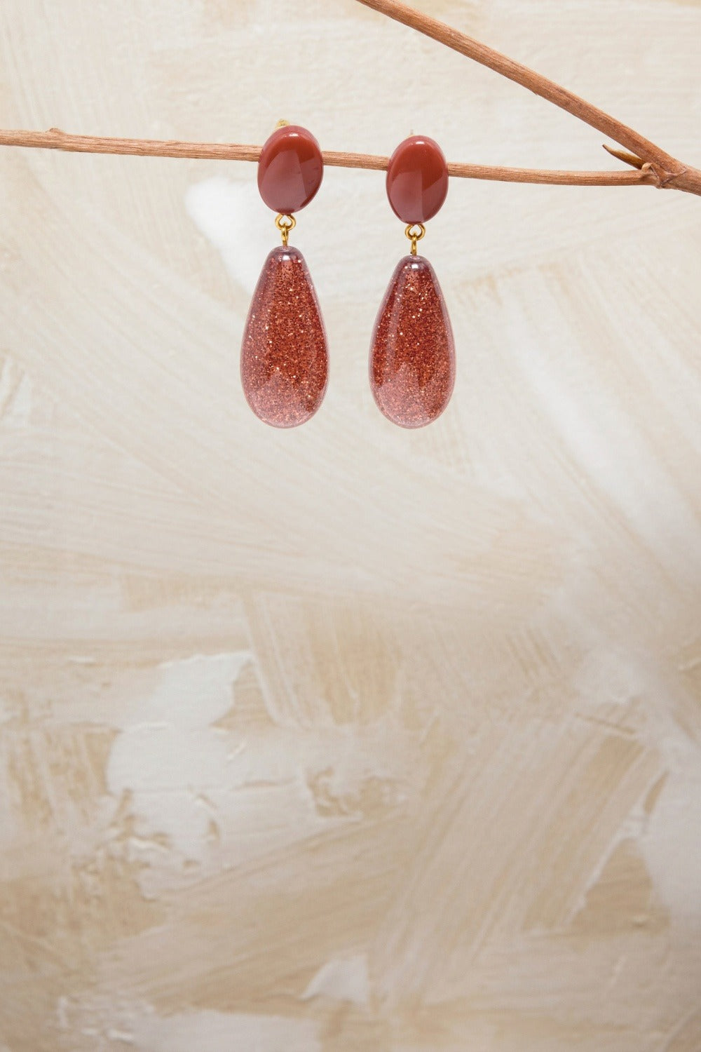 Boucles D'Oreilles Gallia Pourpre/Pourpre Brillant
