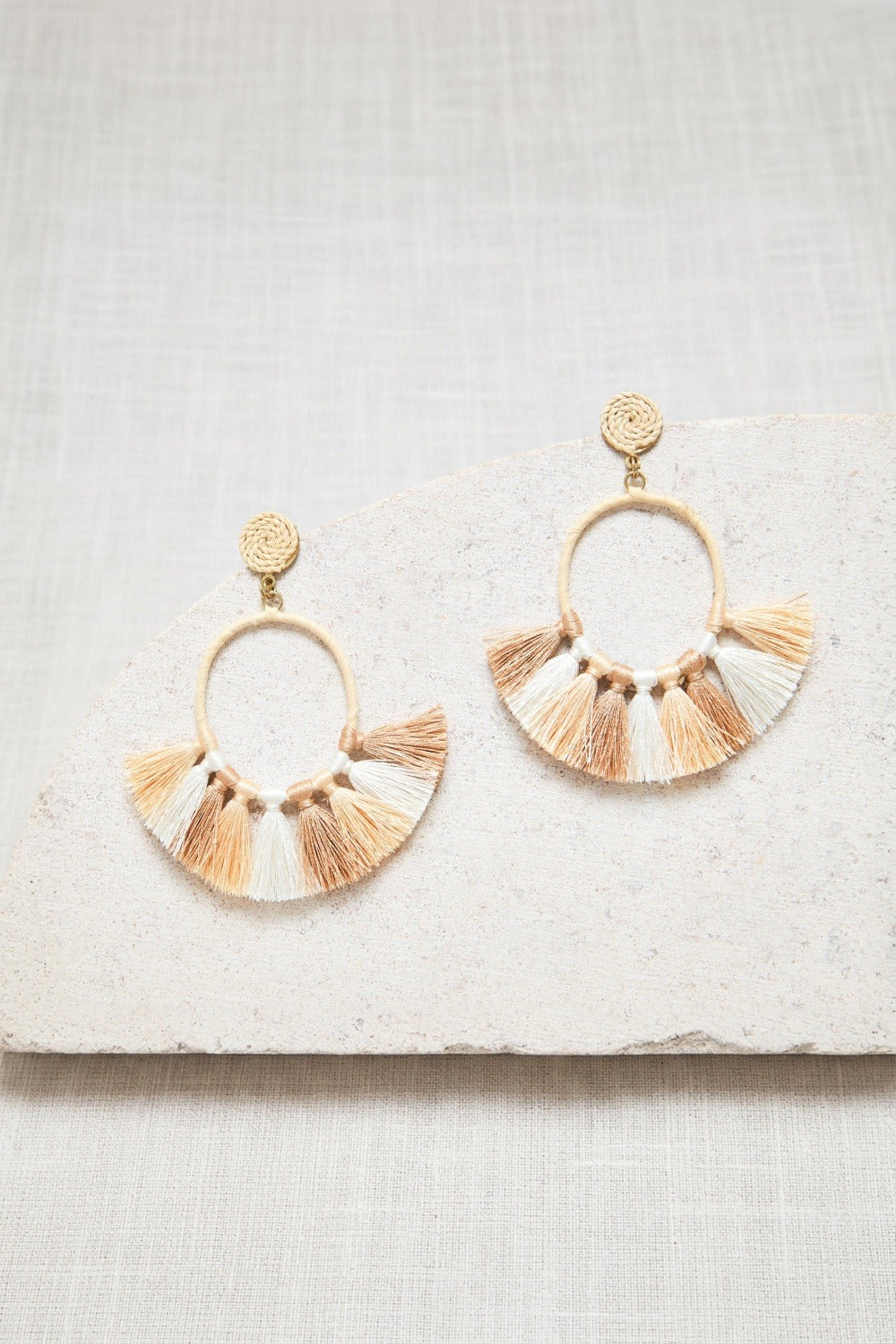 Boucles D'Oreilles Juliana Beige/Naturel