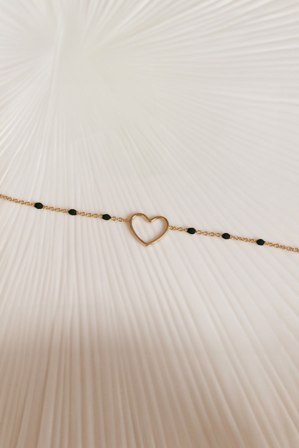 Bracelet Heart Noir Or.
