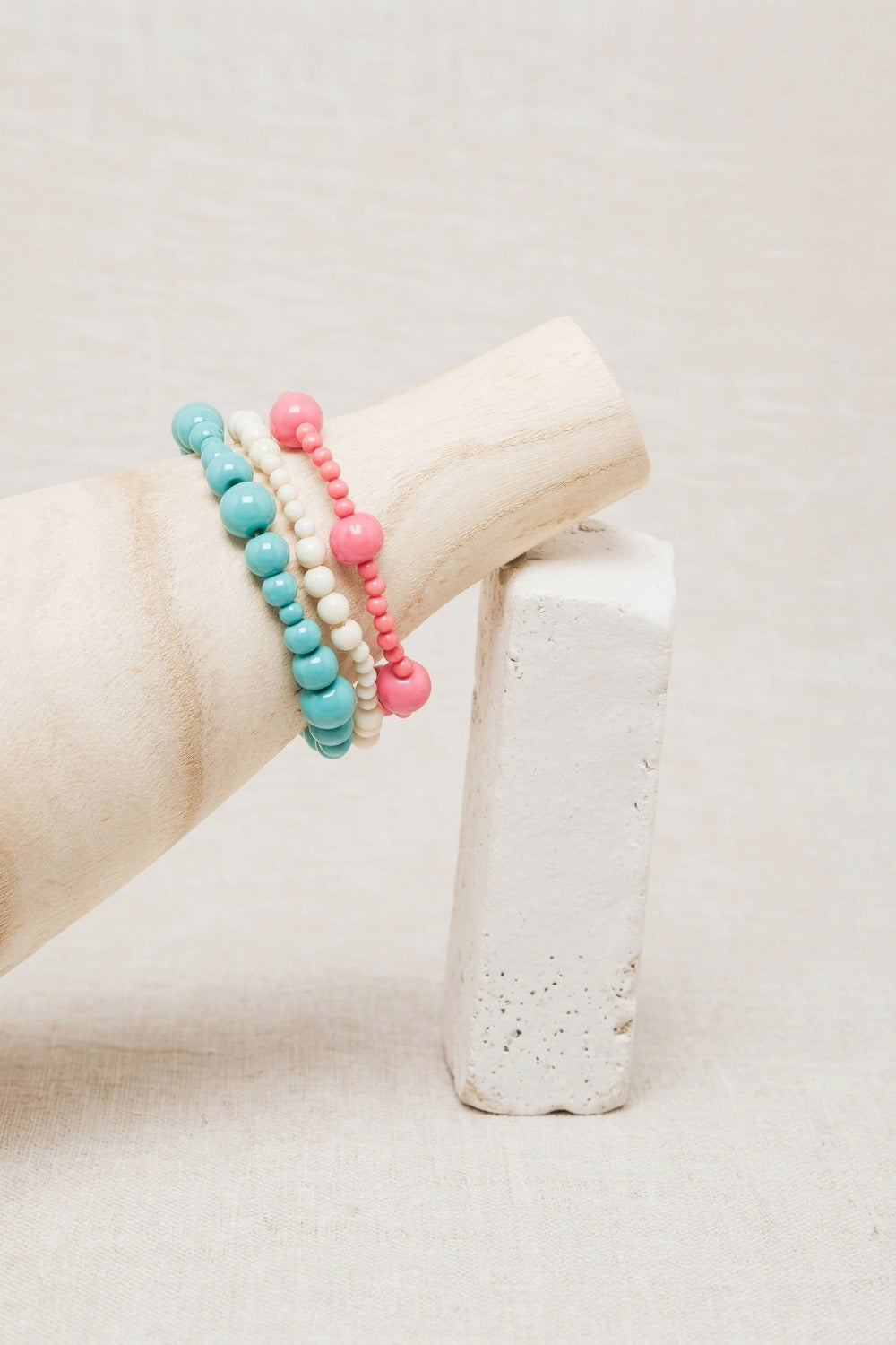 Set De Bracelets Gailor Ecru / Turquoise / Lipstick