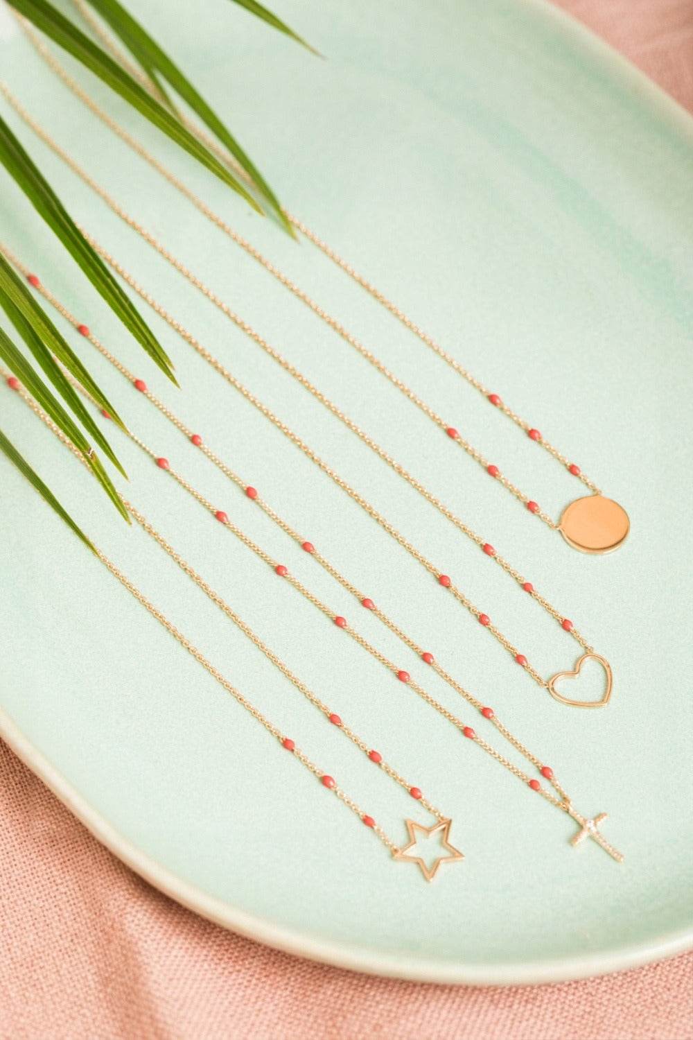 Collier Coeur Corail.