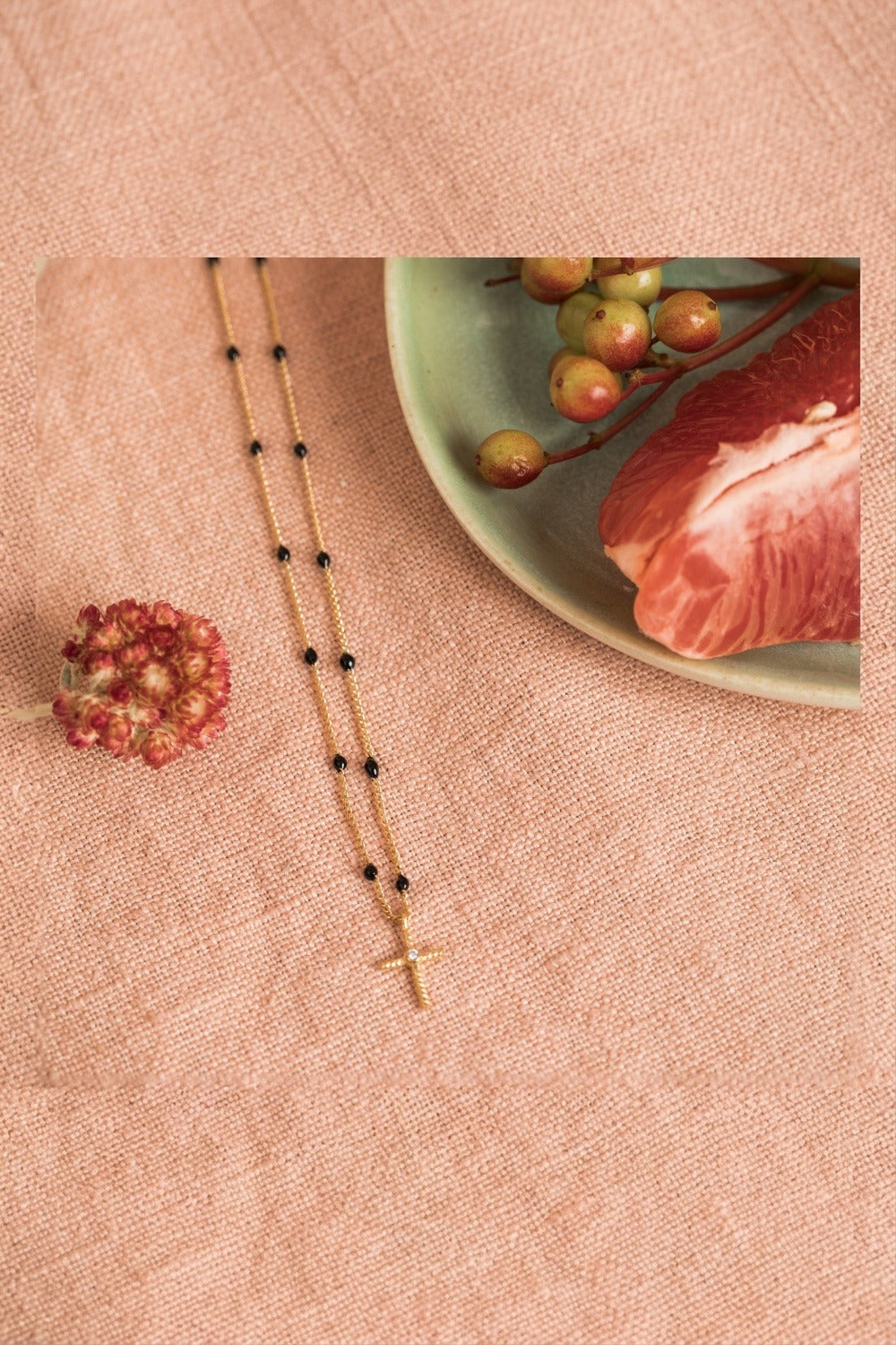 Collier Croix Noir