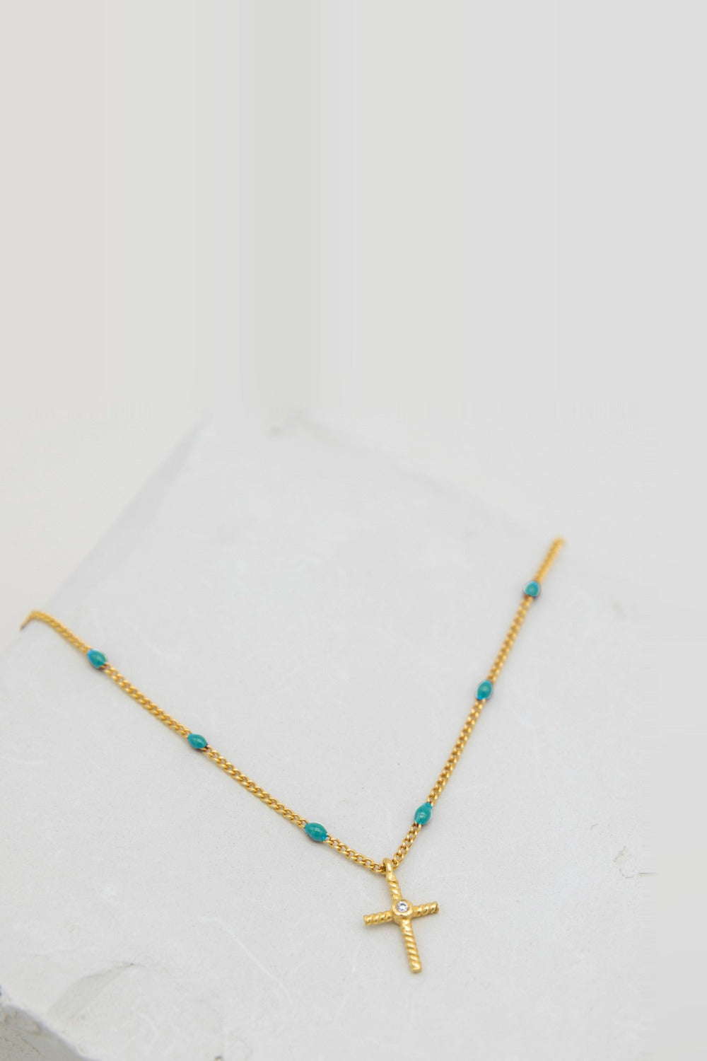 Collier Croix Turquoise Aventurine